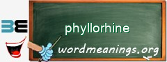 WordMeaning blackboard for phyllorhine